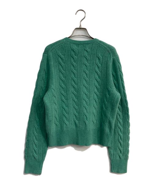 POLO RALPH LAUREN（ポロ・ラルフローレン）POLO RALPH LAUREN (ポロ・ラルフローレン) カシミヤ混ケーブルニットカーディガン グリーン サイズ:L 未使用品の古着・服飾アイテム