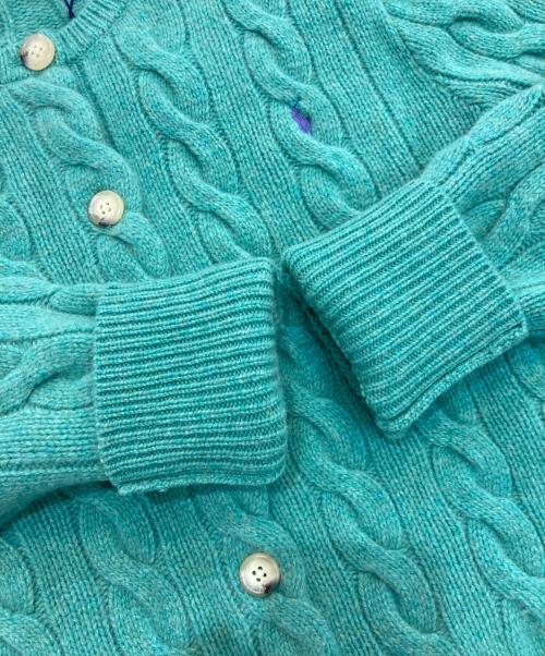 POLO RALPH LAUREN（ポロ・ラルフローレン）POLO RALPH LAUREN (ポロ・ラルフローレン) カシミヤ混ケーブルニットカーディガン グリーン サイズ:L 未使用品の古着・服飾アイテム