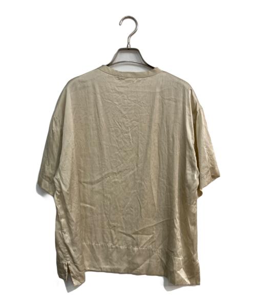 ebure（エブール）EBURE (エブール) ウォッシャブルシルク Tブラウス ベージュ サイズ:Mの古着・服飾アイテム