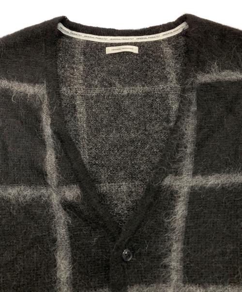 UNIVERSAL PRODUCTS.（ユニバーサルプロダクツ）UNIVERSAL PRODUCTS. (ユニバーサルプロダクツ) JACQUARD CHECK CARDIGAN　233-60206 ブラック サイズ:2の古着・服飾アイテム