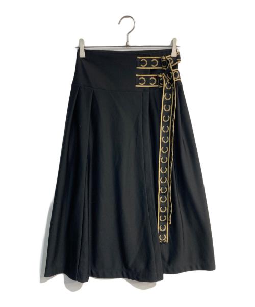FRED PERRY（フレッドペリー）FRED PERRY (フレッドペリー) Taped Pleated Skirt　E4104 ブラック サイズ:UK6の古着・服飾アイテム