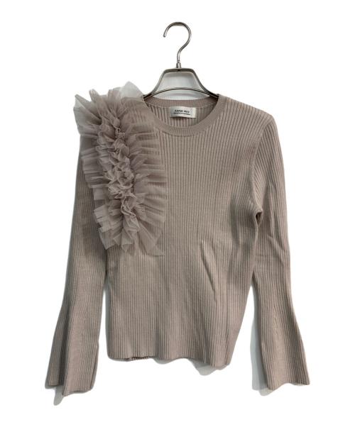 ARPEGE STORY（アルページュストーリー）Arpege story (アルページュストーリー) アシメチュールリブニット　14158920 ベージュ サイズ:2の古着・服飾アイテム
