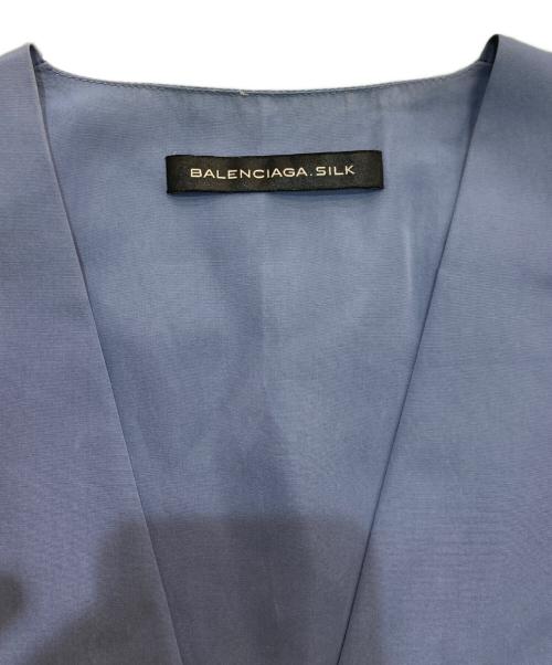 BALENCIAGA（バレンシアガ）BALENCIAGA (バレンシアガ) ノースリーブシルクワンピース　312871 ブルー サイズ:36の古着・服飾アイテム