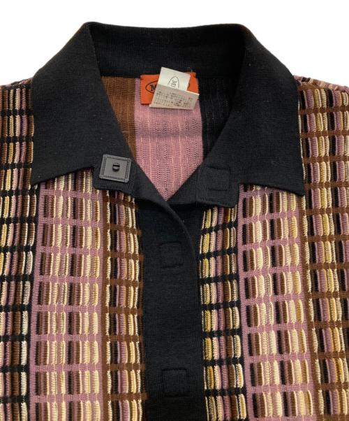 missoni（ミッソーニ）missoni (ミッソーニ) 襟付きニットワンピース パープル サイズ:2の古着・服飾アイテム