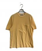 HERMESエルメス）の古着「Hロゴ刺繍ポケットTシャツ」｜イエロー