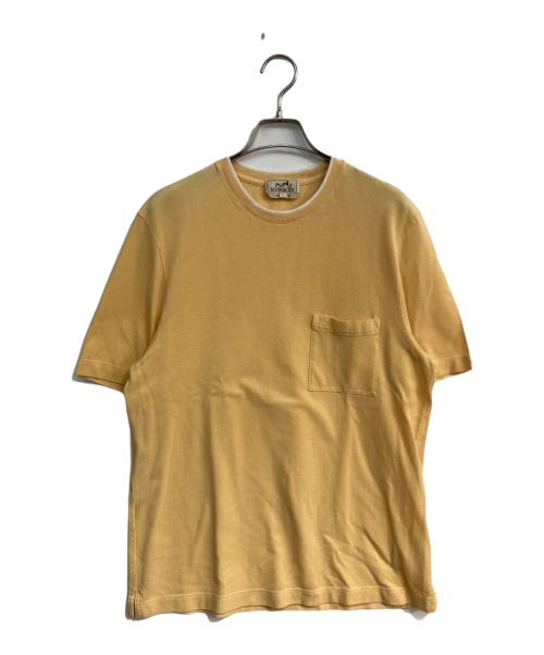 HERMES（エルメス）HERMES (エルメス) Hロゴ刺繍ポケットTシャツ イエロー サイズ:Lの古着・服飾アイテム