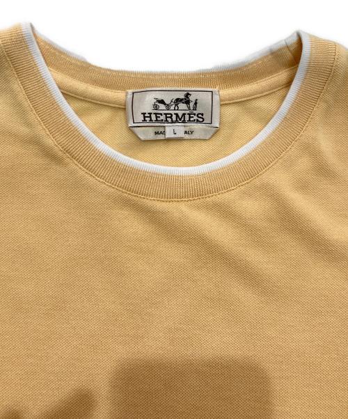 HERMES（エルメス）HERMES (エルメス) Hロゴ刺繍ポケットTシャツ イエロー サイズ:Lの古着・服飾アイテム