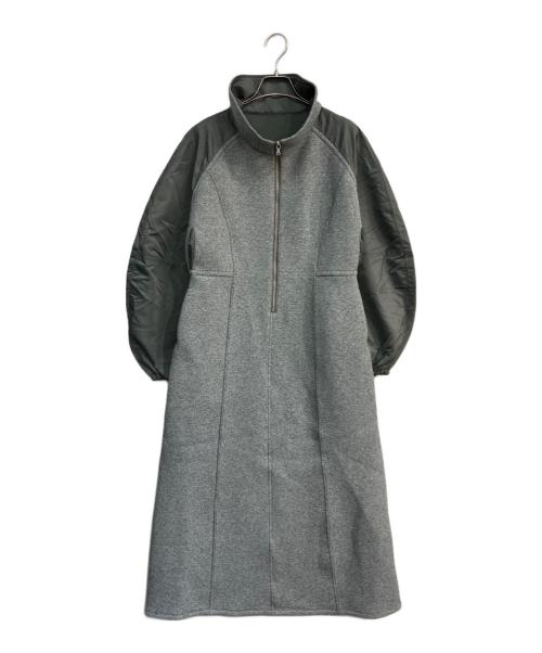 ADAM ET ROPE' FEMME（アダムエロペファム）ADAM ET ROPE' FEMME (アダムエロペファム) ダンボールコンビワンピース　GAE-24030-B グレー サイズ:Freeの古着・服飾アイテム