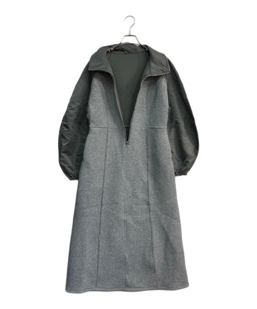 ADAM ET ROPE' FEMME（アダムエロペファム）ADAM ET ROPE' FEMME (アダムエロペファム) ダンボールコンビワンピース　GAE-24030-B グレー サイズ:Freeの古着・服飾アイテム