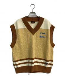 EVISU（エヴィス）の古着「スペードだるまジャガードファッションフィットニットベスト　2ESHTM4SR1053FFCT」｜ブラウン