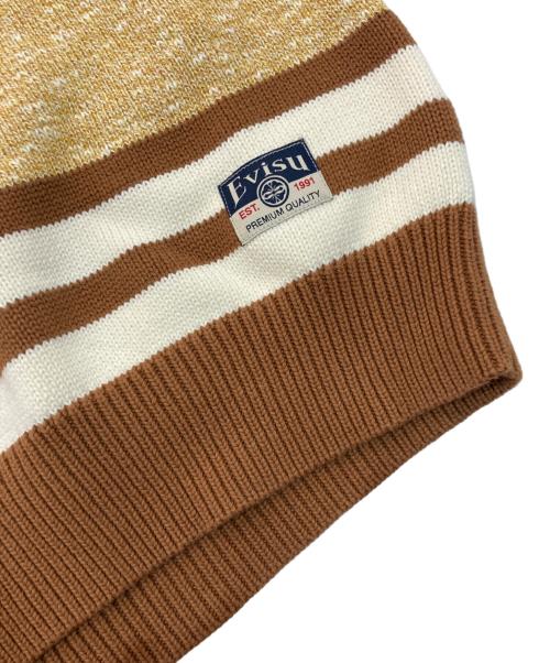 EVISU（エヴィス）EVISU (エビス) スペードだるまジャガードファッションフィットニットベスト　2ESHTM4SR1053FFCT ブラウン サイズ:Sの古着・服飾アイテム