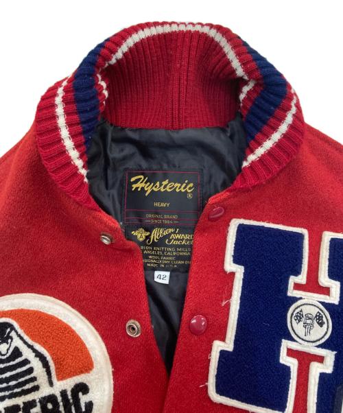 hysterics（ヒステリックス）hysterics (ヒステリックス) ワッペンスタジャン　USA製　2AB-4029 レッド サイズ:42の古着・服飾アイテム