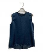 EVERYDAY I LIKE.エヴリデイ アイ ライク）の古着「Minimal Satin ブラウス　Deuxieme Classe　24051500801010」｜ネイビー