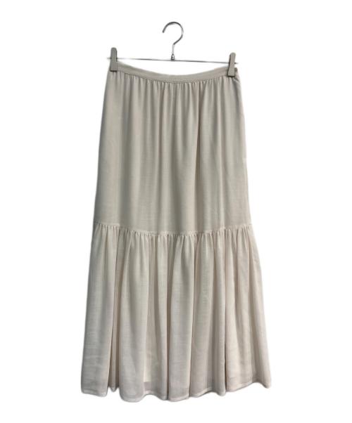 MaxMara（マックスマーラ）MaxMara (マックスマーラ) ピュアウール ロングティアードスカート　 24SS　24111010216  ベージュ サイズ:40の古着・服飾アイテム