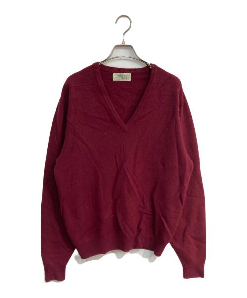 smith&telford（スミス＆テルフォールド）smith&telford (スミス＆テルフォールド) カシミヤVネックニット　 スコットランド製 ボルドー サイズ:46の古着・服飾アイテム