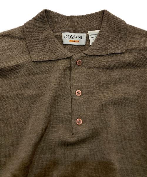 DOMANI（ドマニ）DOMANI (ドマニ) ニットポロシャツ　イタリア製 ブラウン サイズ:Mの古着・服飾アイテム