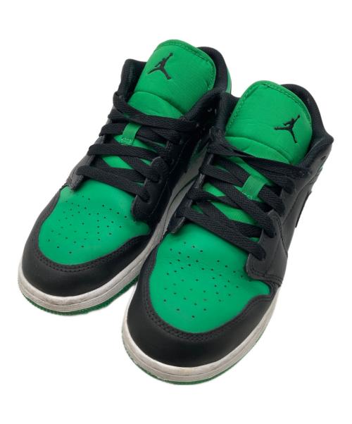 NIKE（ナイキ）NIKE (ナイキ) GIRLS AIR JORDAN 1 LOW GS ブラック×グリーン サイズ:24cmの古着・服飾アイテム