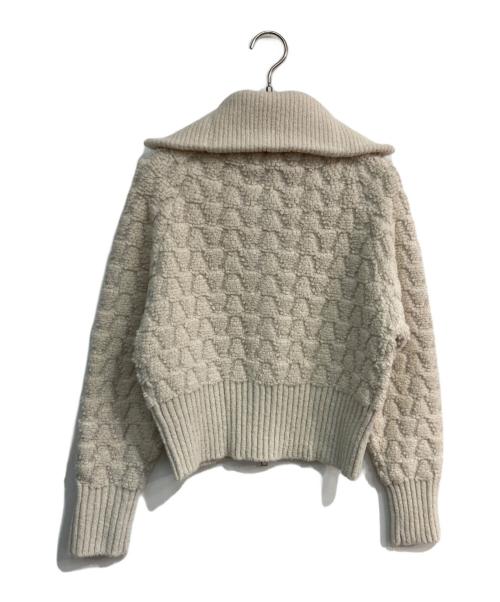 MACPHEE（マカフィー）MACPHEE (マカフィー) ループジャカード ジップアップカーディガン　12-02-44-02703 アイボリー サイズ:Sの古着・服飾アイテム