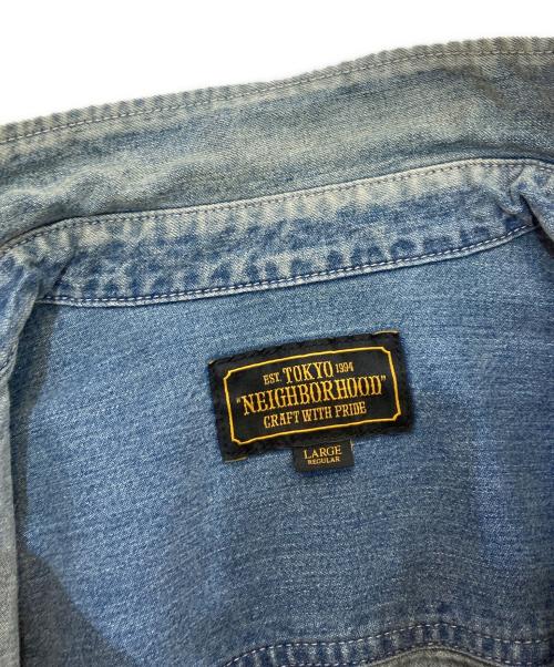 NEIGHBORHOOD（ネイバーフッド）NEIGHBORHOOD (ネイバーフッド) SAVAGE WESTERN / C-SHIRT.LS　 USED加工 20SS　221AQNH-PTM05 インディゴ サイズ:Lの古着・服飾アイテム