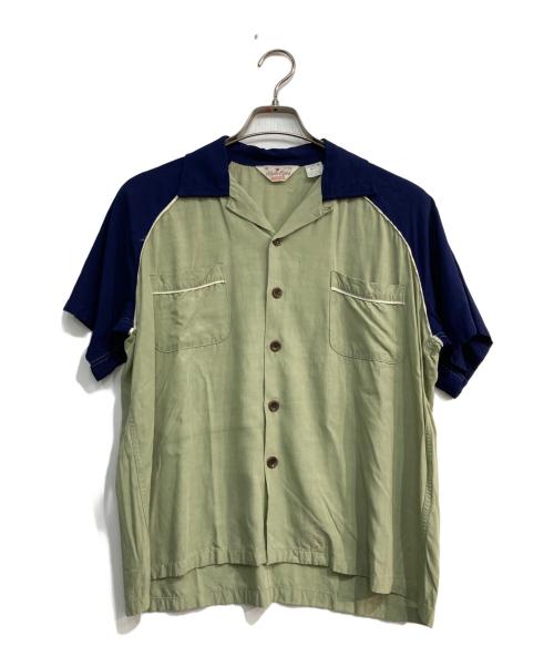 STYLE EYES（スタイルアイズ）STYLE EYES (スタイルアイズ) ボーリングシャツ ネイビー×グリーン サイズ:15-15 1/2の古着・服飾アイテム
