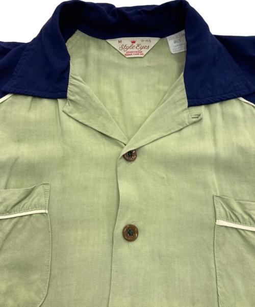 STYLE EYES（スタイルアイズ）STYLE EYES (スタイルアイズ) ボーリングシャツ ネイビー×グリーン サイズ:15-15 1/2の古着・服飾アイテム
