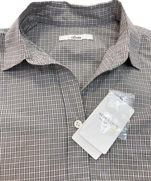 JOURNAL STANDARD relume（ジャーナルスタンダード レリューム）JOURNAL STANDARD relume (ジャーナルスタンダード レリューム) オーガニックコットンチェックドロストシャツ　24050462101030 グレー サイズ:Free 未使用品の古着・服飾アイテム