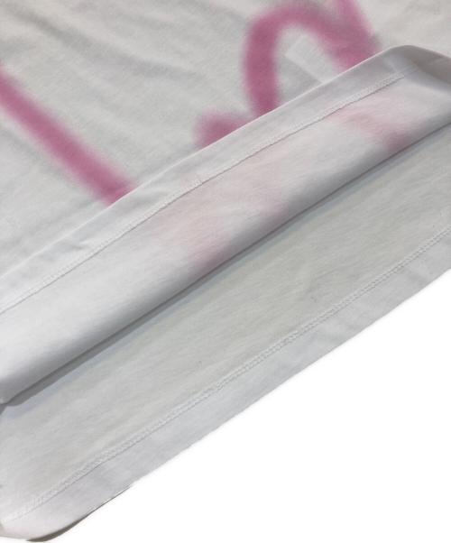 SPORT MAX（スポーツマックス）SPORT MAX (スポーツマックス) ハートプリントTシャツ　2412971051600013 ホワイト×ピンク サイズ:S 未使用品の古着・服飾アイテム