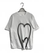 SPORT MAXスポーツマックス）の古着「ハートブリントTシャツ　24129710516」｜ホワイト×ブラック