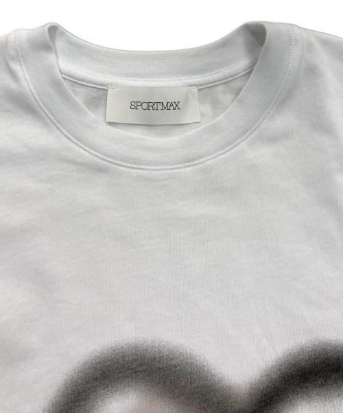 SPORT MAX（スポーツマックス）SPORT MAX (スポーツマックス) ハートブリントTシャツ　24129710516 ホワイト×ブラック サイズ:Sの古着・服飾アイテム