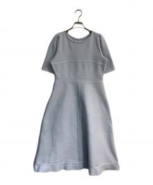 M Maglie le cassetto（エム マーリエ ル カセット）の古着「ヨーク切替えニットワンピース」｜スカイブルー