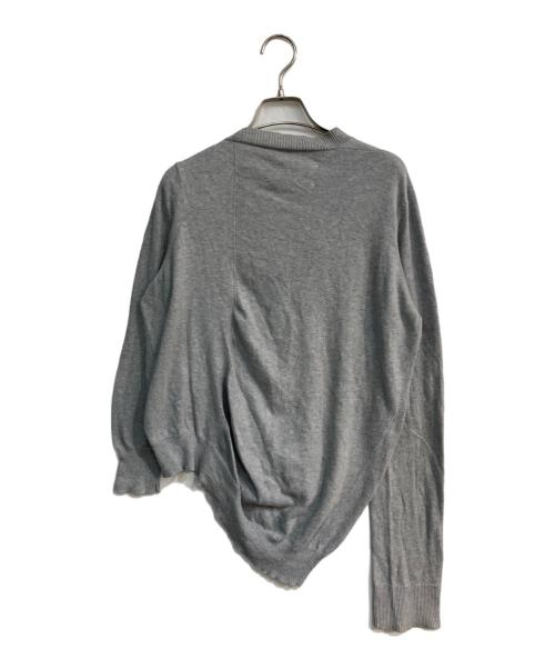 MARTIN MARGIELA（マルタン・マルジェラ）Martin Margiela (マルタン・マルジェラ) アシンメトリーVネックニット　本人期　05SS　白タグ 　31 YM096 グレー サイズ:Lの古着・服飾アイテム