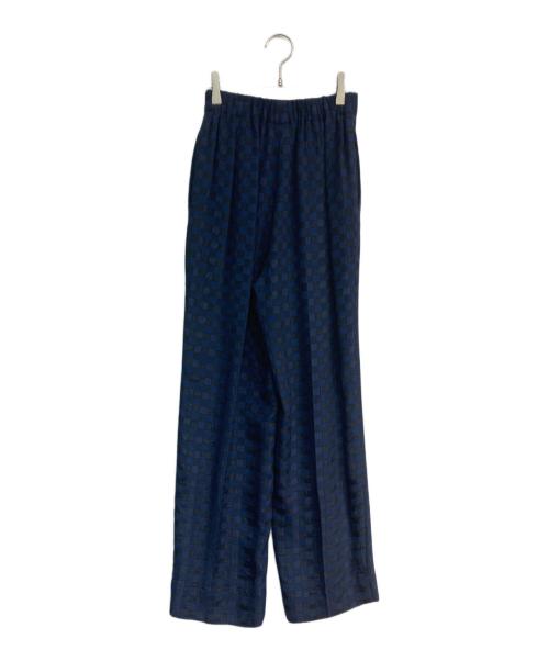 JANE SMITH（ジェーンスミス）JANE SMITH (ジェーンスミス) CHECK JACQUARD PANTS 22SPT-#235L ネイビー サイズ:34の古着・服飾アイテム