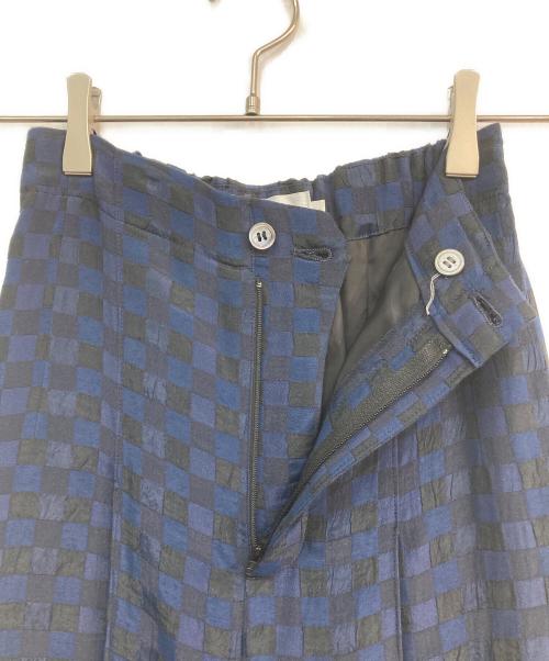 JANE SMITH（ジェーンスミス）JANE SMITH (ジェーンスミス) CHECK JACQUARD PANTS 22SPT-#235L ネイビー サイズ:34の古着・服飾アイテム