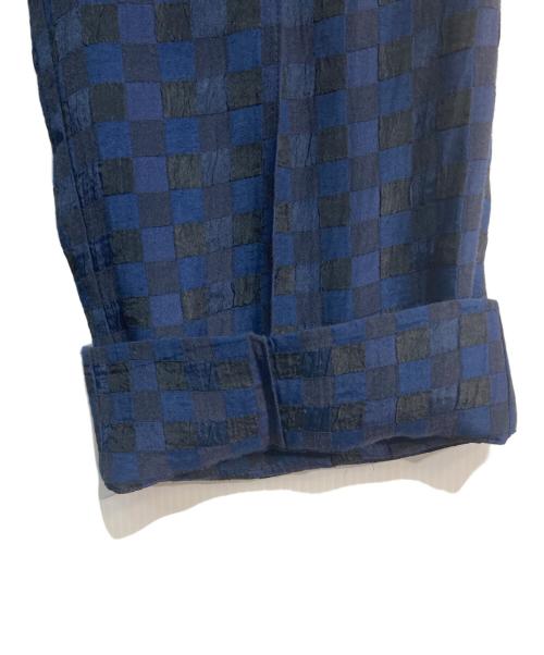 JANE SMITH（ジェーンスミス）JANE SMITH (ジェーンスミス) CHECK JACQUARD PANTS 22SPT-#235L ネイビー サイズ:34の古着・服飾アイテム