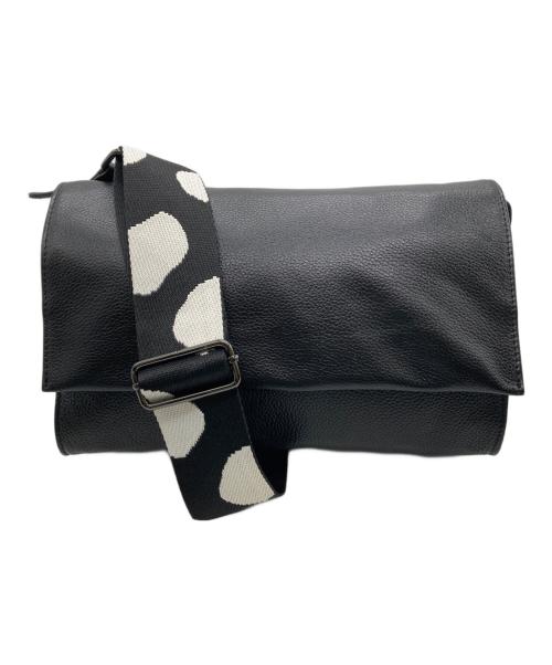 ear PAPILLONNER（イアパピヨネ）ear PAPILLONNER (イアパピヨネ) 柄ワイドテープショルダーバッグ ブラックの古着・服飾アイテム