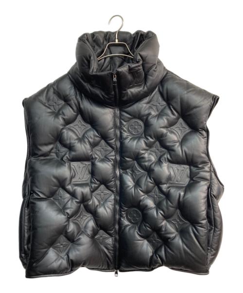 LOUIS VUITTON（ルイ ヴィトン）LOUIS VUITTON (ルイ ヴィトン) モノグラム ボーイフッドパファジレ レザーダウンベスト　19AW　HHL84WREY ブラック サイズ:Mの古着・服飾アイテム