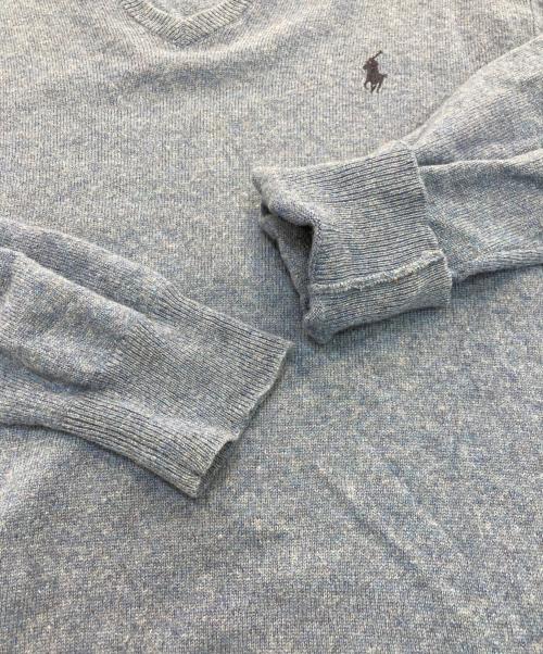 POLO RALPH LAUREN（ポロ・ラルフローレン）POLO RALPH LAUREN (ポロ・ラルフローレン) Vネックニット ブルー サイズ:Lの古着・服飾アイテム