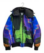 DIESELディーゼル）の古着「PADDED HOODED JACKET　A00705-W-ON-AOP-0EBAK」｜ブルー×グリーン