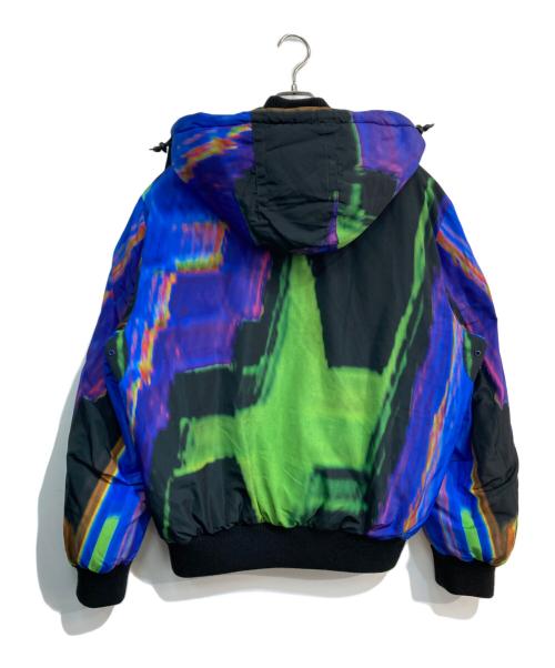 DIESEL（ディーゼル）DIESEL (ディーゼル) PADDED HOODED JACKET　A00705-W-ON-AOP-0EBAK ブルー×グリーン サイズ:Lの古着・服飾アイテム