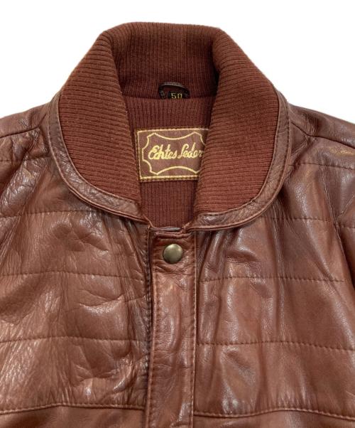 C&A（シーアンドエー）C&A (シーアンドエー) カウレザージャケット ボルドー サイズ:50の古着・服飾アイテム