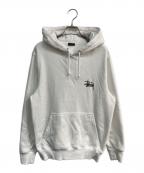 stussyステューシー）の古着「裏起毛プルオーバーパーカー」｜ホワイト