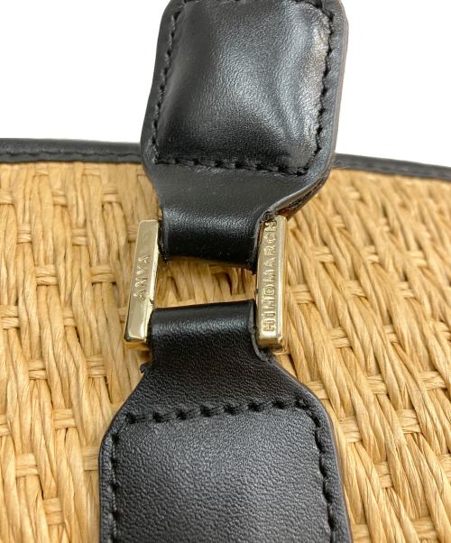 ANYA HINDMARCH（アニヤ・ハインドマーチ）ANYA HINDMARCH (アニヤハインドマーチ) カゴトートバッグ ベージュ×ブラックの古着・服飾アイテム