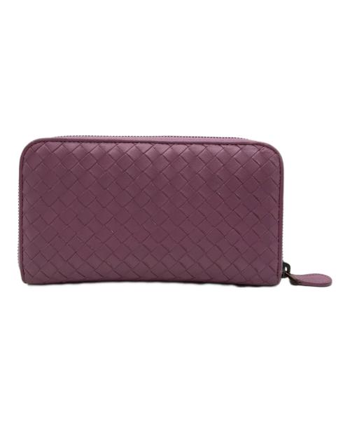 BOTTEGA VENETA（ボッテガベネタ）BOTTEGA VENETA (ボッテガベネタ) イントレチャートラウンドジップウォレット ピンク サイズ:-の古着・服飾アイテム