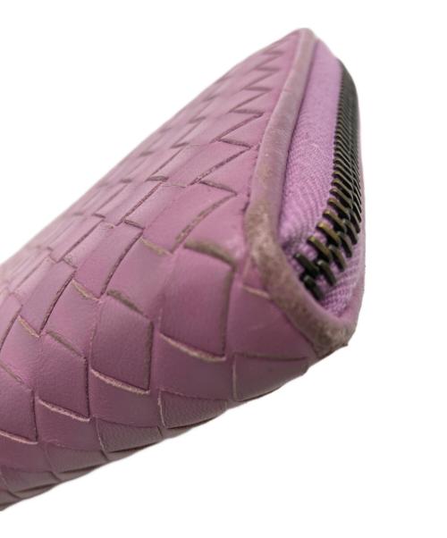 BOTTEGA VENETA（ボッテガベネタ）BOTTEGA VENETA (ボッテガベネタ) イントレチャートラウンドジップウォレット ピンク サイズ:-の古着・服飾アイテム