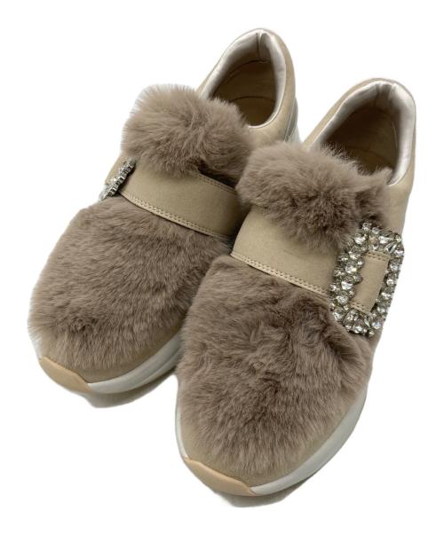 +diana tokyo（プラスダイアナ）+diana tokyo (プラスダイアナ) エコファー スリッポン ブラウン サイズ:23.5cmの古着・服飾アイテム