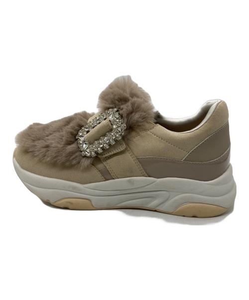 +diana tokyo（プラスダイアナ）+diana tokyo (プラスダイアナ) エコファー スリッポン ブラウン サイズ:23.5cmの古着・服飾アイテム