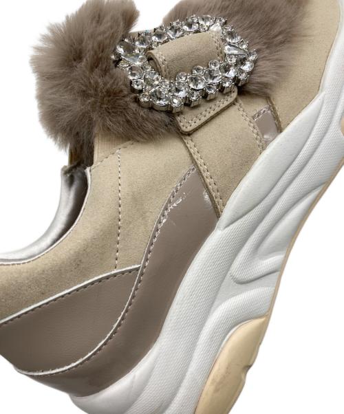 +diana tokyo（プラスダイアナ）+diana tokyo (プラスダイアナ) エコファー スリッポン ブラウン サイズ:23.5cmの古着・服飾アイテム