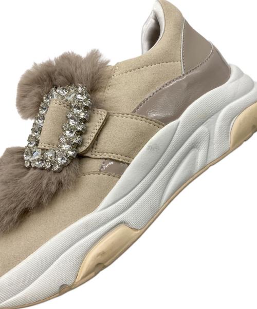 +diana tokyo（プラスダイアナ）+diana tokyo (プラスダイアナ) エコファー スリッポン ブラウン サイズ:23.5cmの古着・服飾アイテム