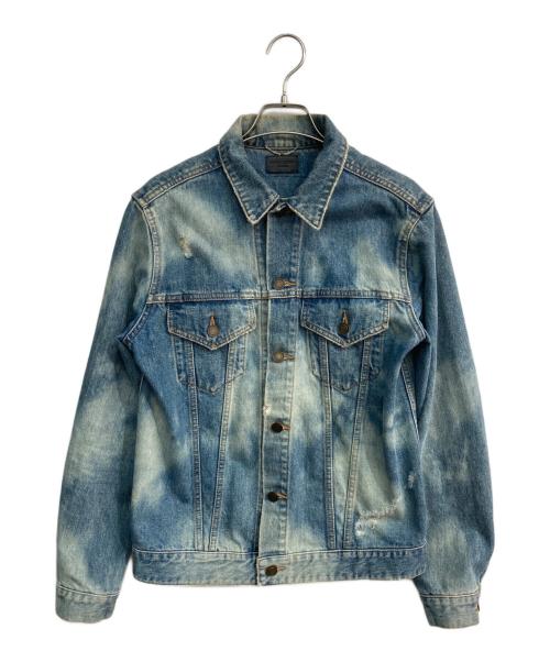 Saint Laurent Paris（サンローランパリ）Saint Laurent Paris (サンローランパリ) バックワッペンウォッシュドデニムジャケット　エディ期　ヴィンテージ加工　454829 Y801L インディゴ サイズ:Mの古着・服飾アイテム