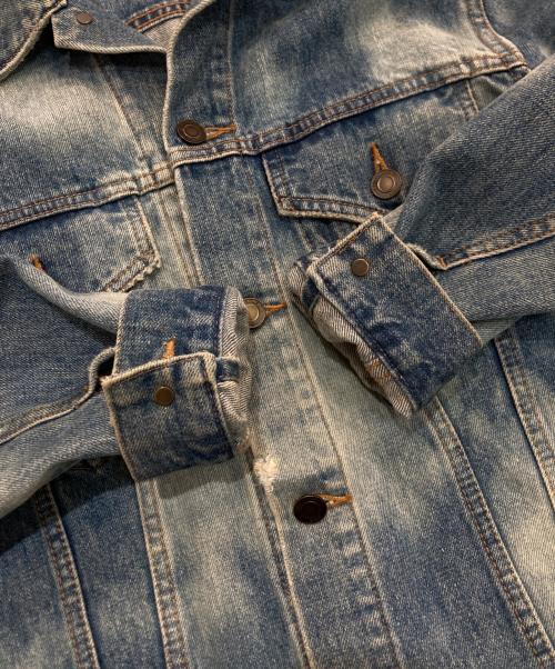 Saint Laurent Paris（サンローランパリ）Saint Laurent Paris (サンローランパリ) バックワッペンウォッシュドデニムジャケット　エディ期　ヴィンテージ加工　454829 Y801L インディゴ サイズ:Mの古着・服飾アイテム